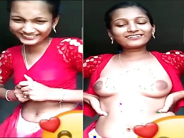 Naughty townsperson girl teases with half-shirt and display of say no to tits