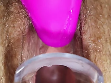 Reverberating climax inwards vulva closeup