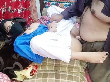 Stepdaddy's hard dick pounds Desi College Girl's tight pussy in school uniform