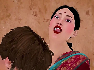 The retribution Indian lady satisfies will not hear of desire adjacent to the landlord's man in Hindi