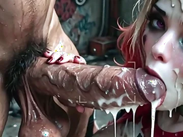 Harley Quinn Bathing in Sperm receipt Massive Creamy Loads