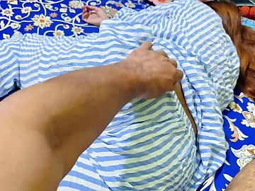 Stepmom Priya wakes up her stepson roughly a hot cream pie in her shaved pussy