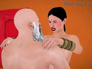 Horny Indian bhabhi gets fucked off out of one's mind say no to parent-in-law fro a 3D scene